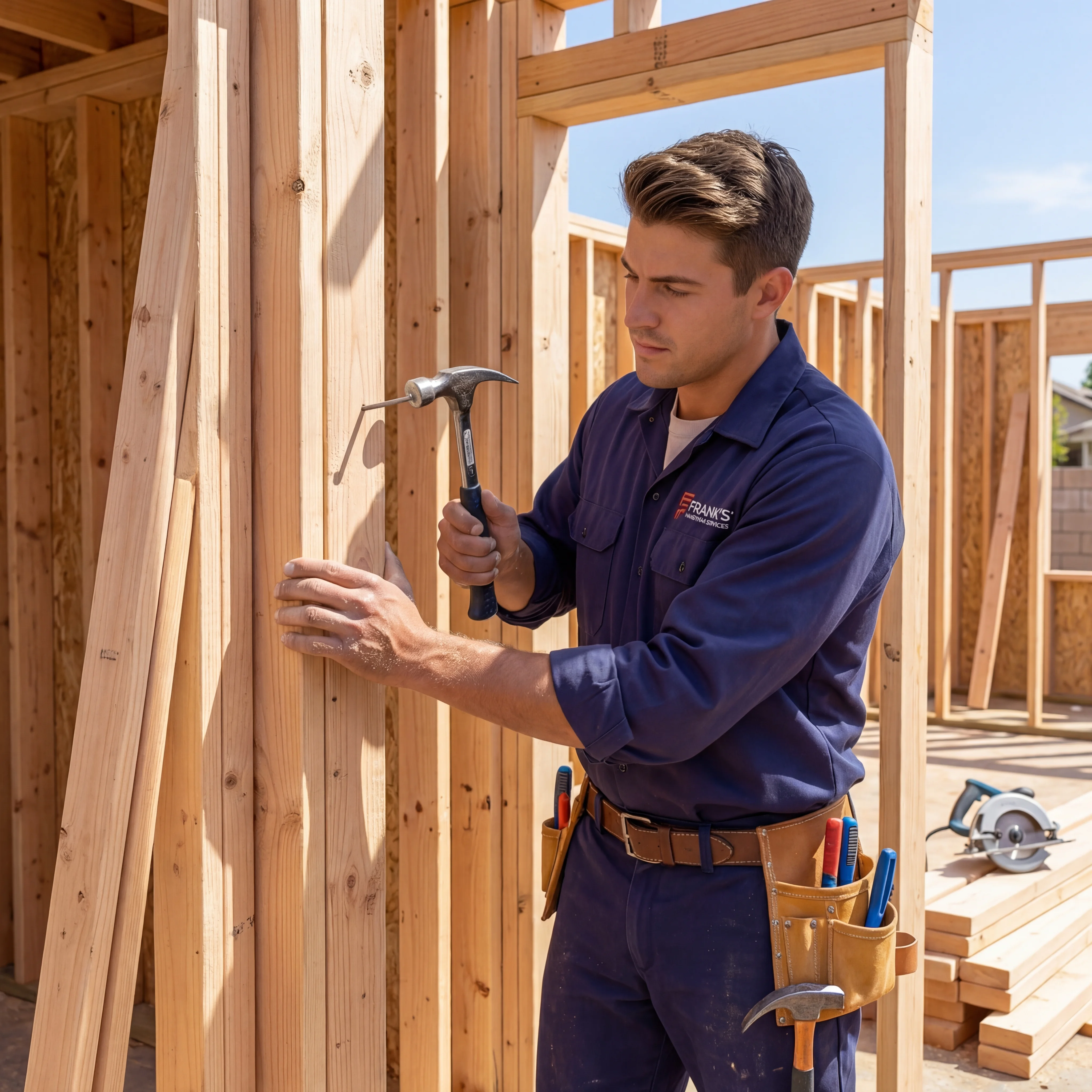 Framing — Structural framing for walls, additions, and repairs.